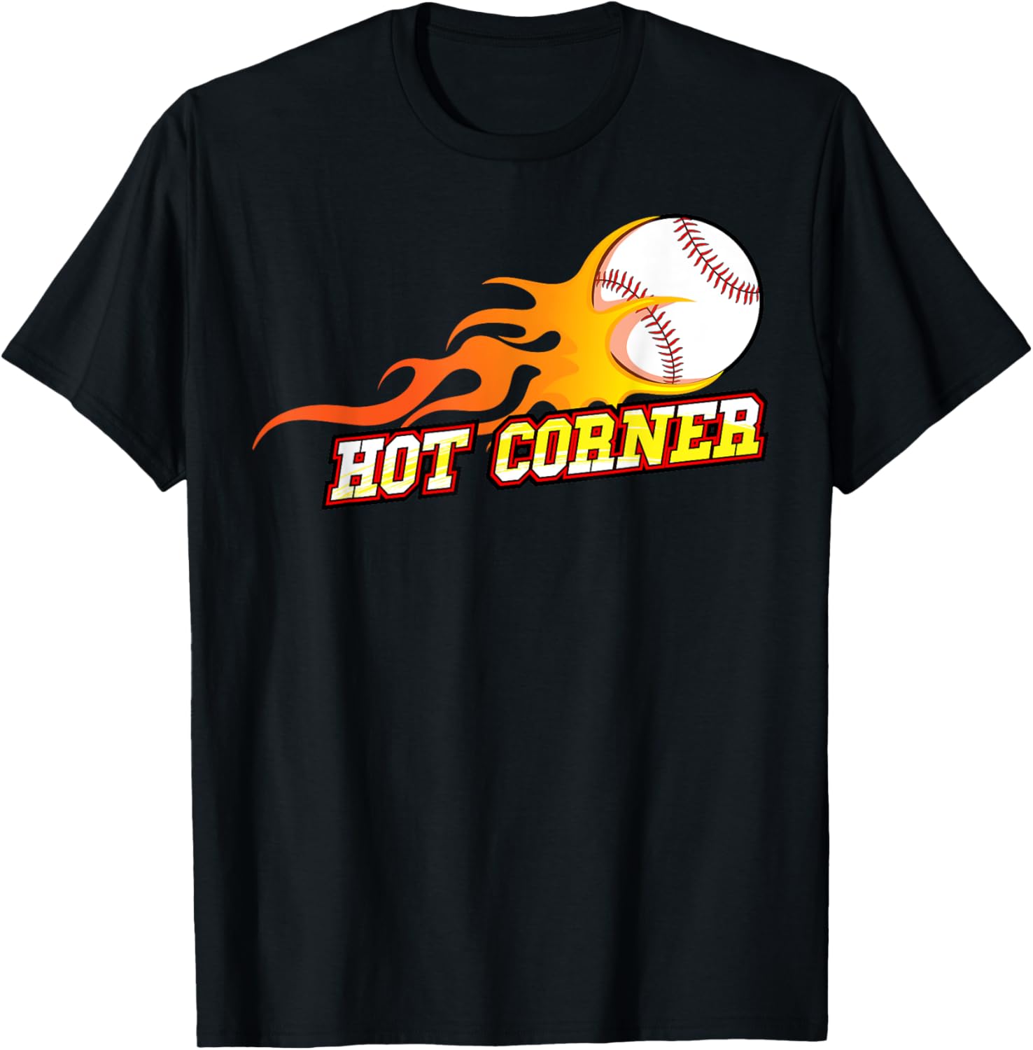 Funny Baseball Slang Hot Corner Third Base With Flames