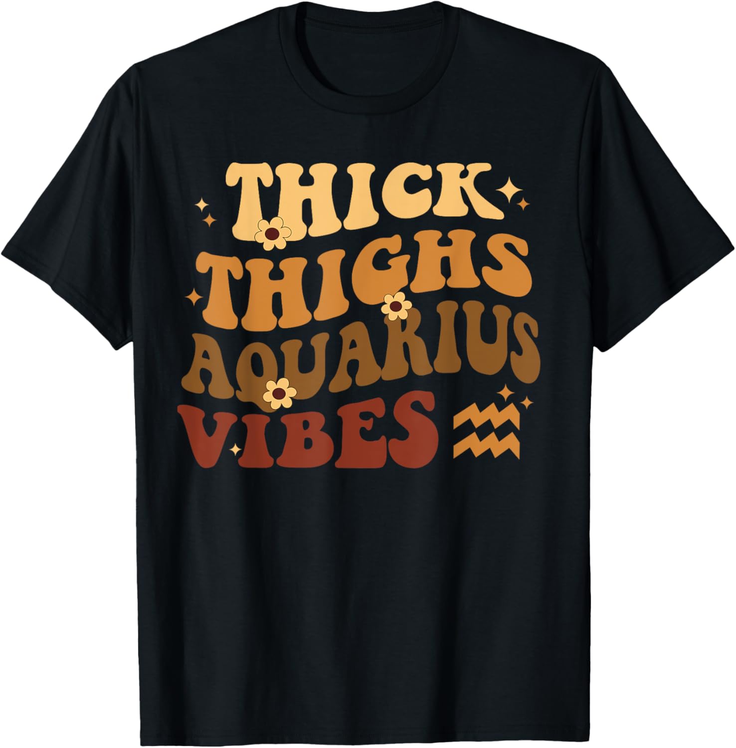 Thick Thighs Aquarius Vibes Retro Zodiac Melanin Black Women