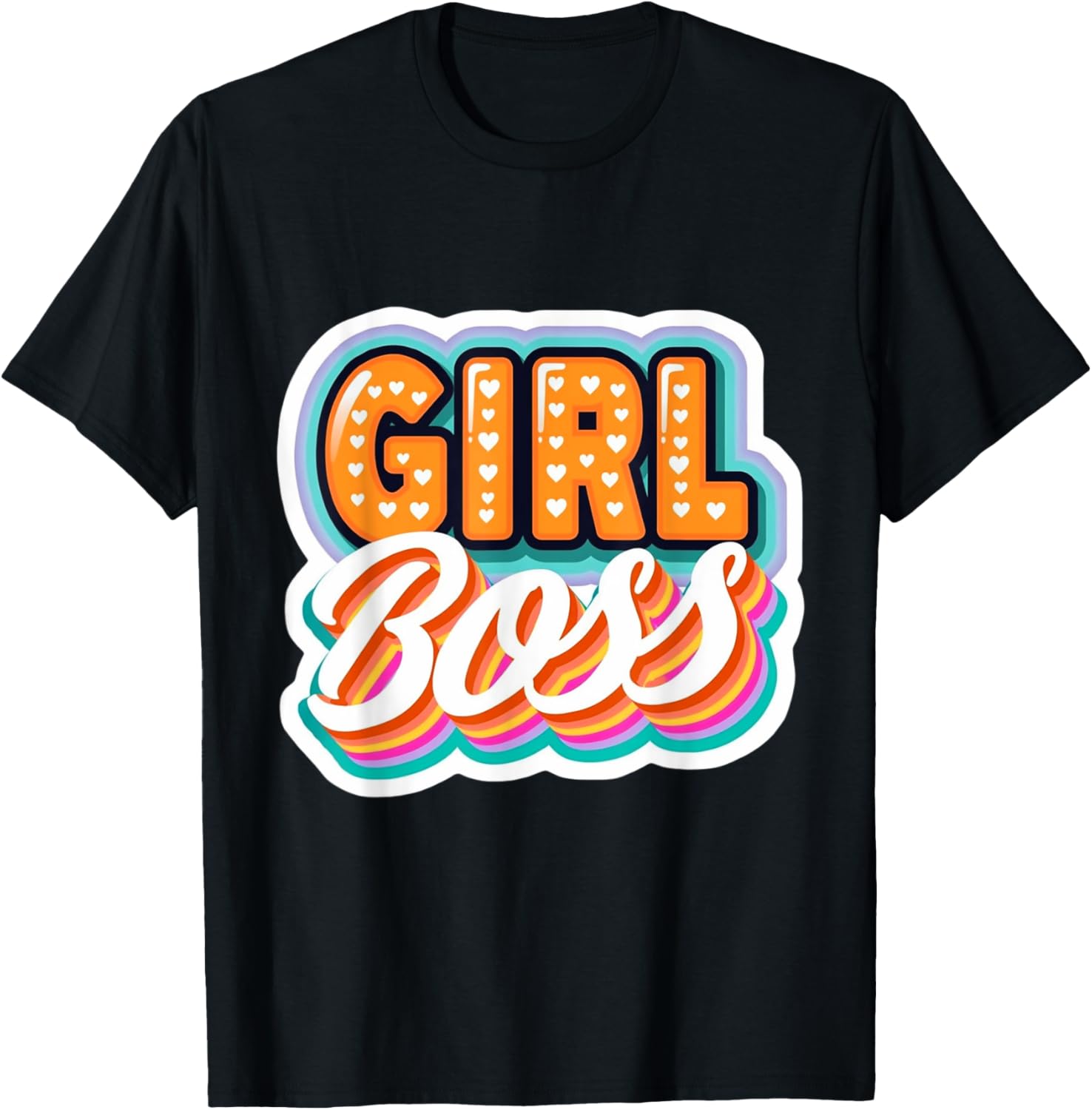 Vibrant Girl Boss Design with Glossy 3D Letters