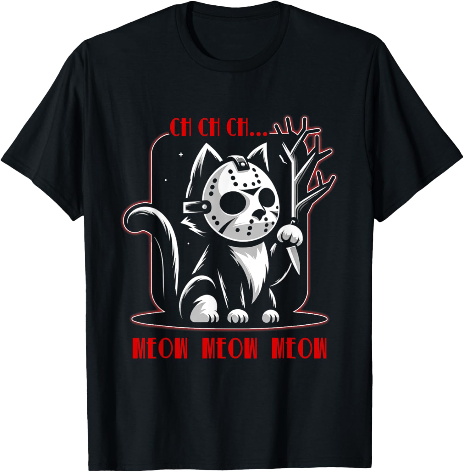 Graphic Cat Funny Animal Horror Movie Cute Kitten Meow