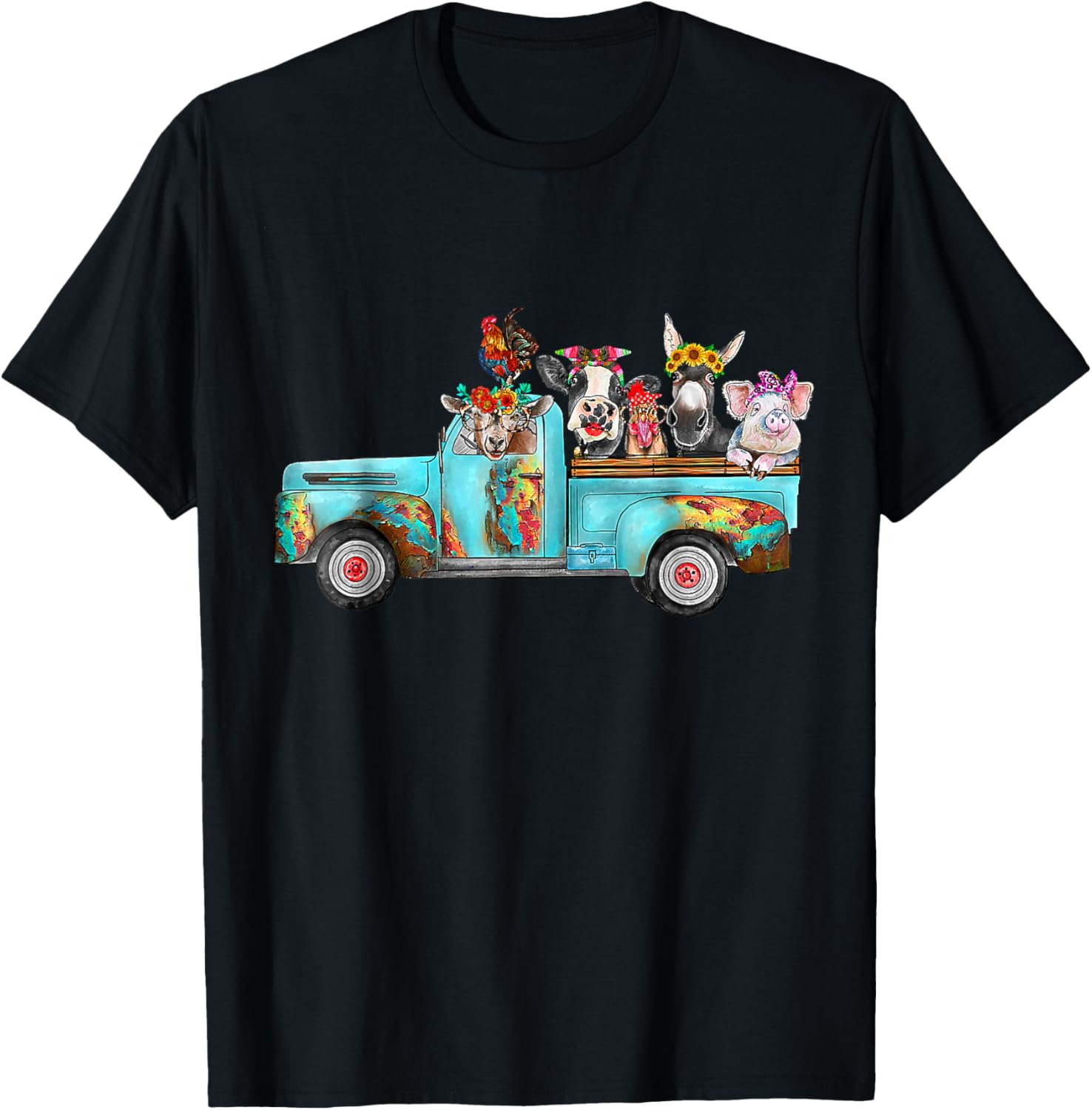 Farm Pickup Truck with Farm animals Farmer_s Wife Cow Girl