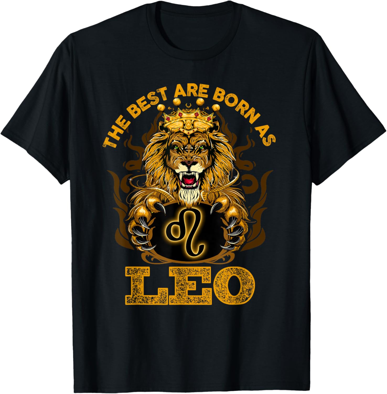 Lion graphic art July August Birthday design Leo Zodiac sign