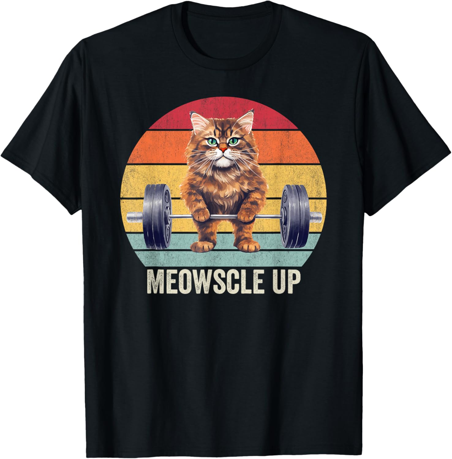 Gym Cat Deadlifting, Vintage Deadlifting Cat