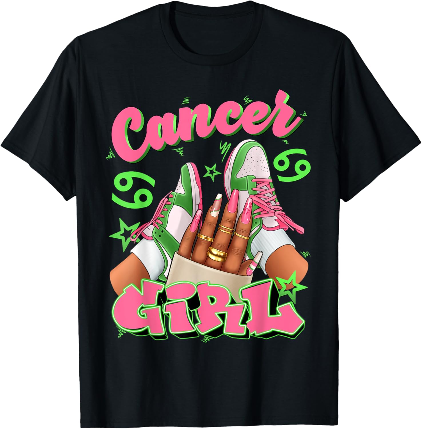 Cancer Girl Birthday Queen Sneakers Astrology Zodiac