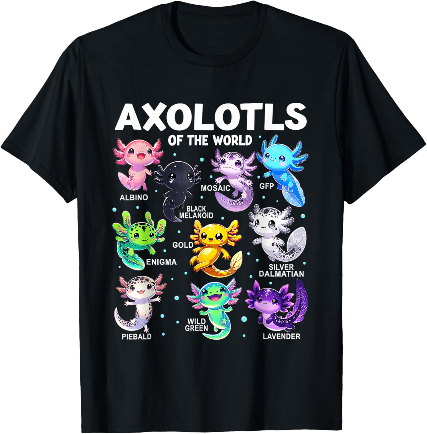 Kawaii Axolotls Of The World Graphic Tees Axolotl Animals
