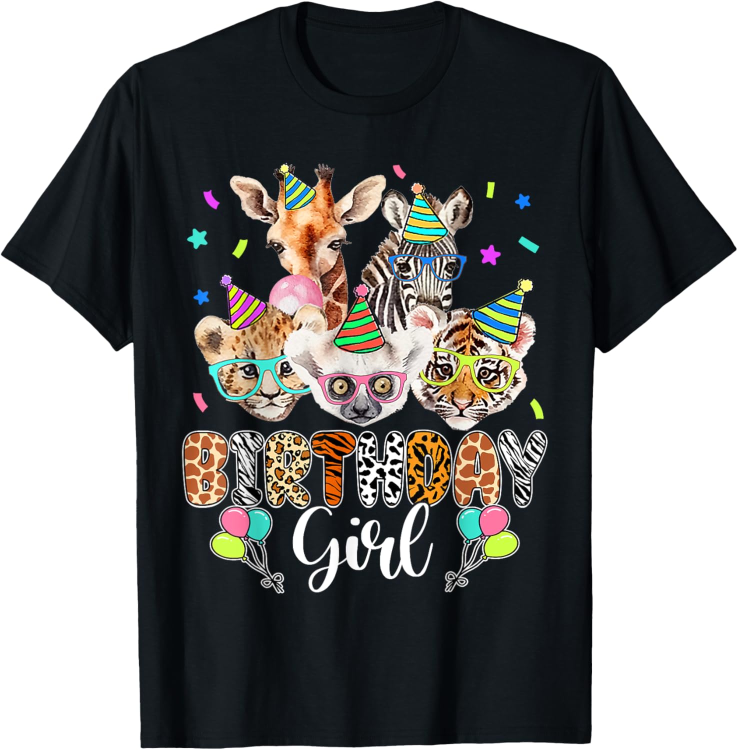 Happy Birthday Girl Zoo Animals Wildlife Girls Kids Cute